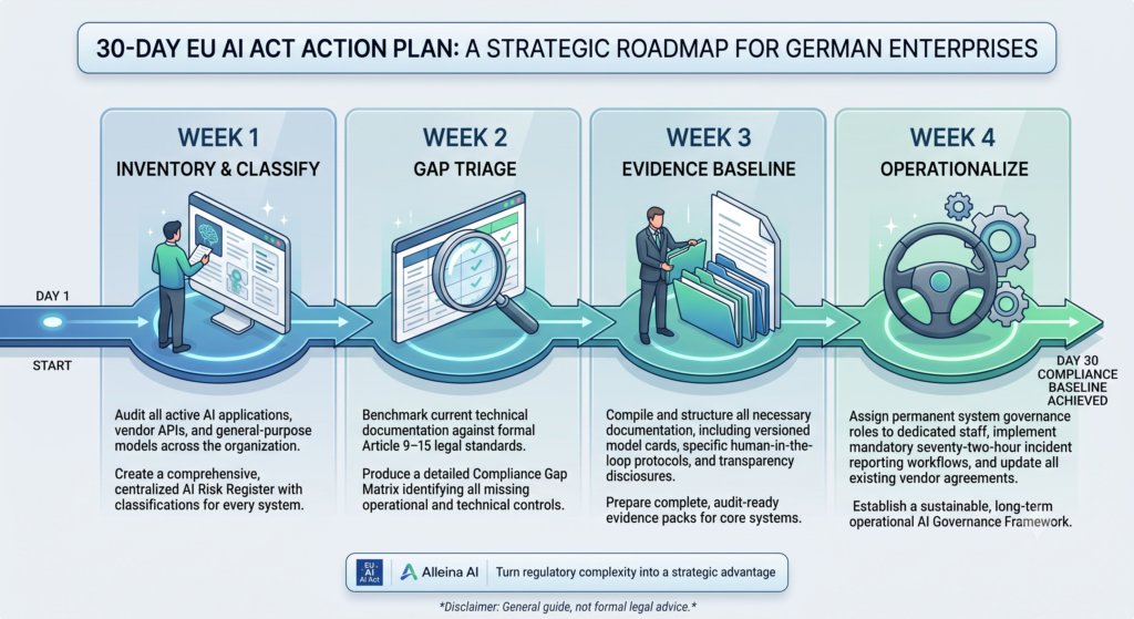 30-day EU AI Act action plan: a strategic roadmap for German enterprises across four weeks